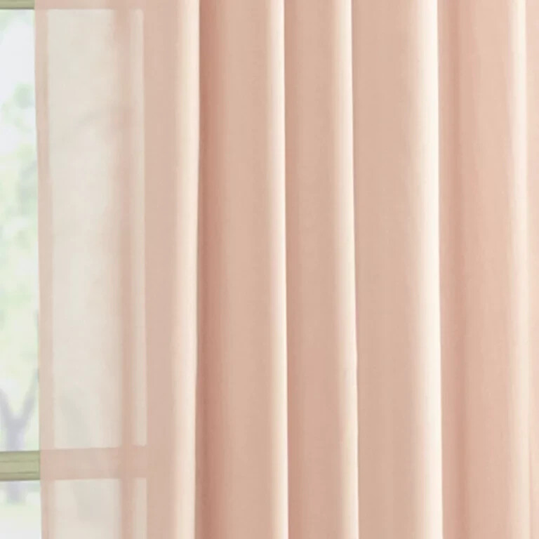 MAINSTAYS (2 PACK) MARJORIE SHEER VOILE ROD POCKET PANEL, BLUSH, VARIOUS SIZES