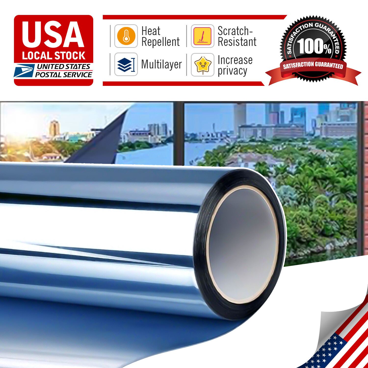 20% VLT Uncut Window Roll Tint Film 20″ x 40″ for New Home Office Glass Blue