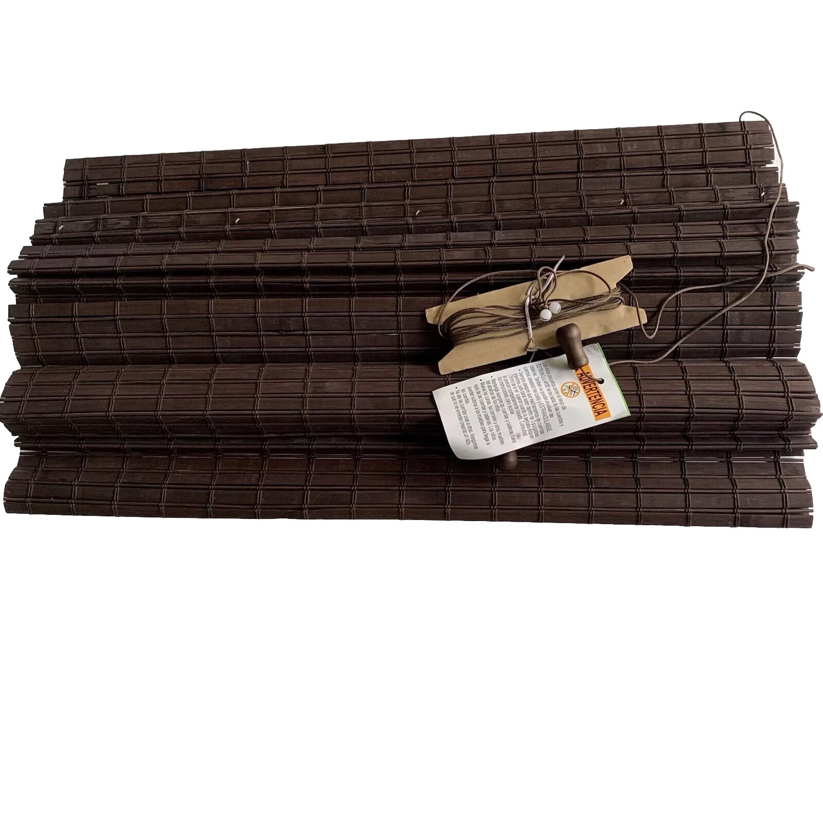 2 Natural Woven Roman Shades With Rear Lift Cords For Child Safety 23W 60L