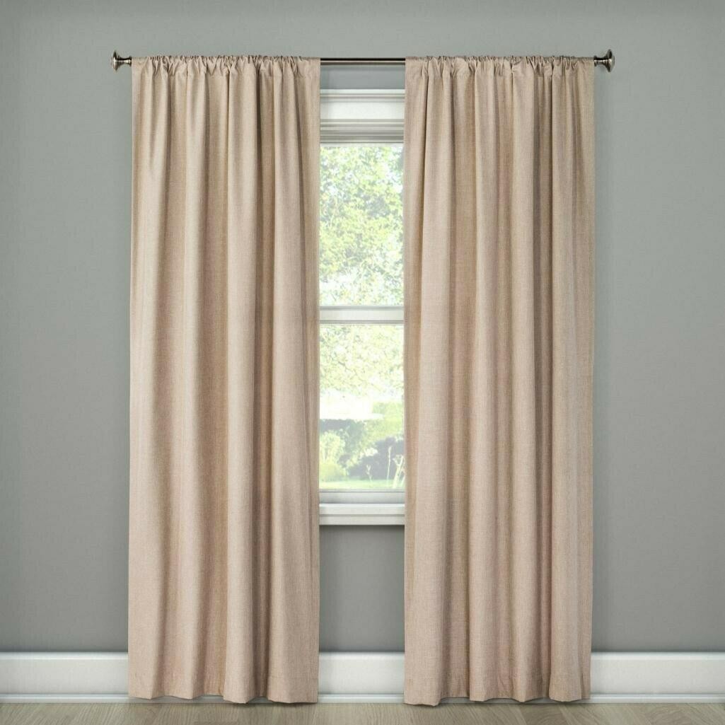 Light Filtering Twill Curtain Single Panel Room Essentials 42″ x 84″ Tan Beige