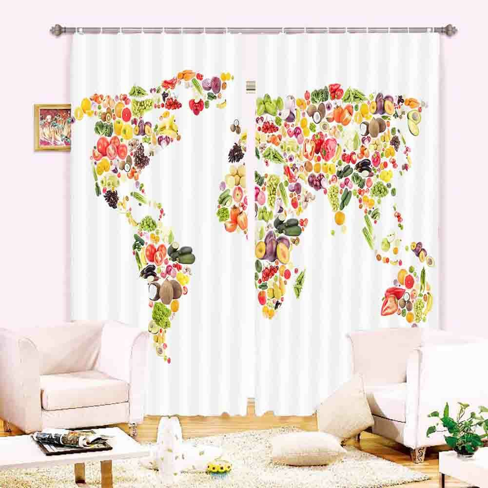 Earth Book Case Light 3D Curtain Blockout Photo Printing Curtains Drape Fabric