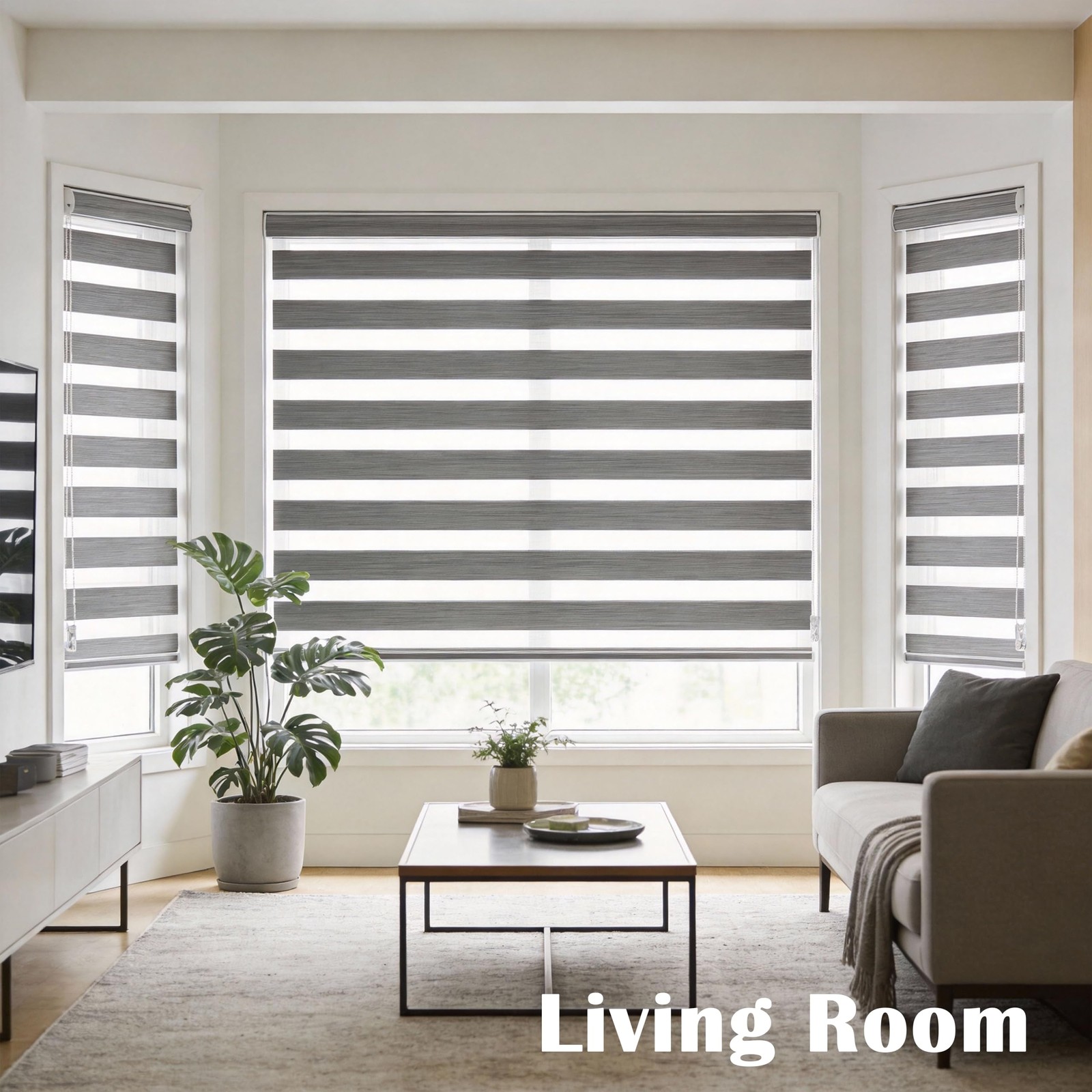 Custom Cut to Size Zebra Blinds for Windows Free-Stop Sheer Shades Dual Layer…