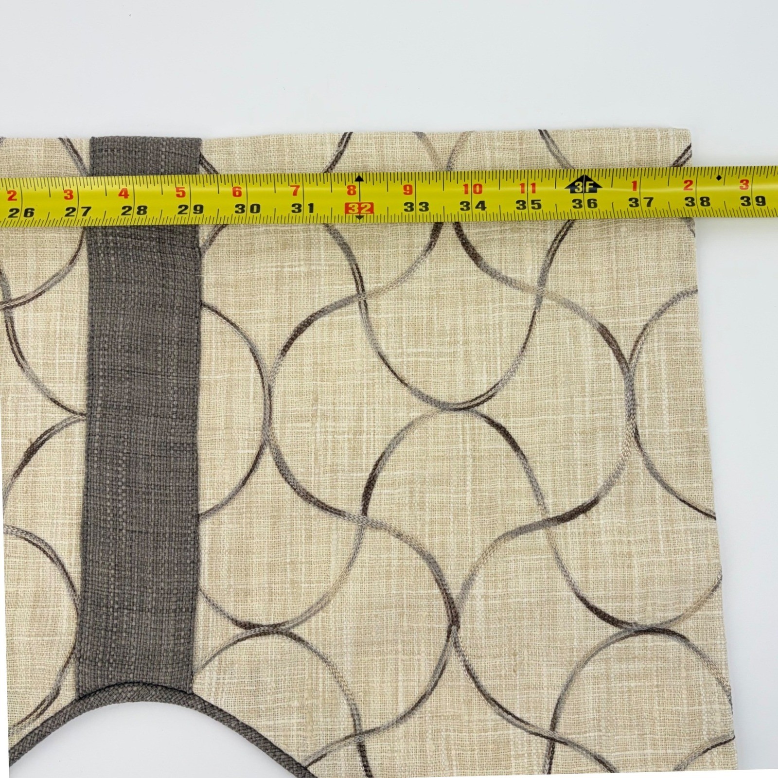 Window Valance 38×16 Geometric Ogee Neutral Modern Decor Tailored