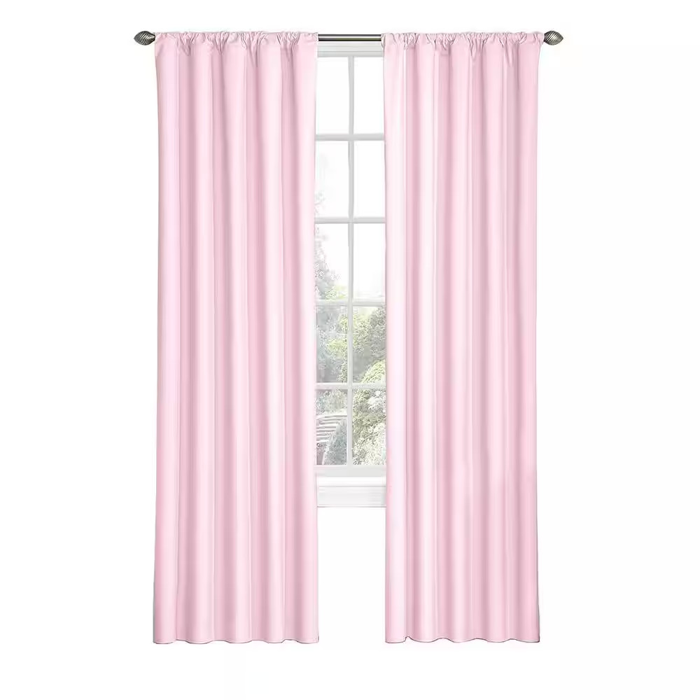 Kids Microfiber Thermaback Pink Solid Polyester 42 In. W X 84 In. L Blackout Sin