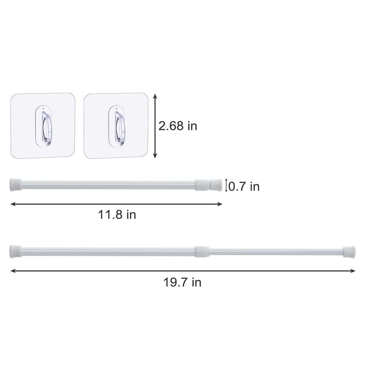 Adjustable Tension Curtain Rod Spring Load Pole Heavy-Duty Plastic Steel Tool US