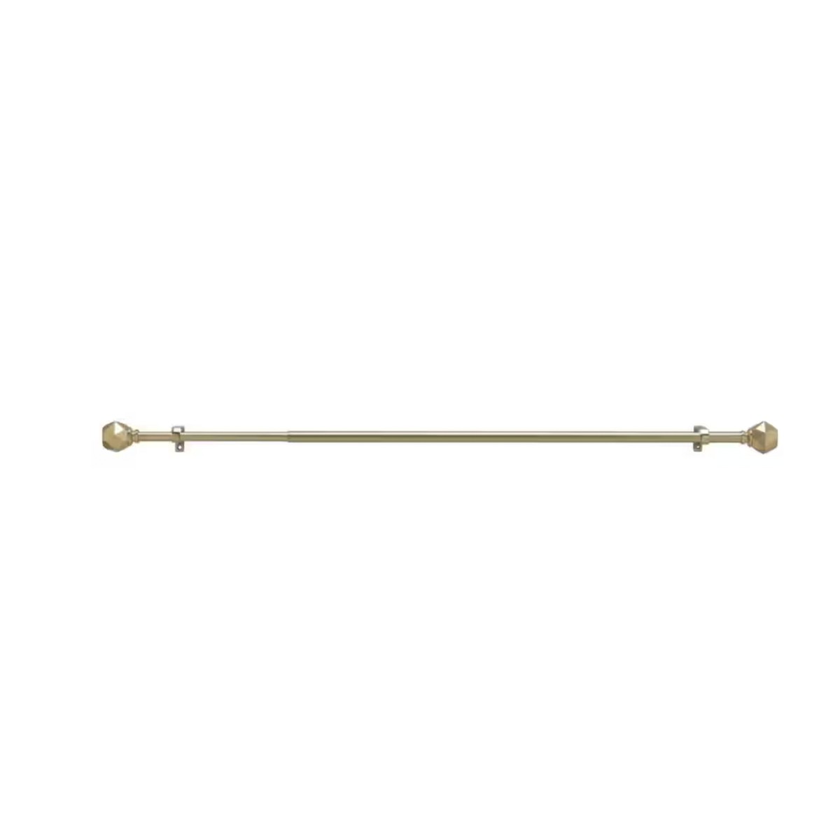 66–120″ Telescoping Curtain Rod Set – 3/4″ Metal Rod Gold Champagne Finials