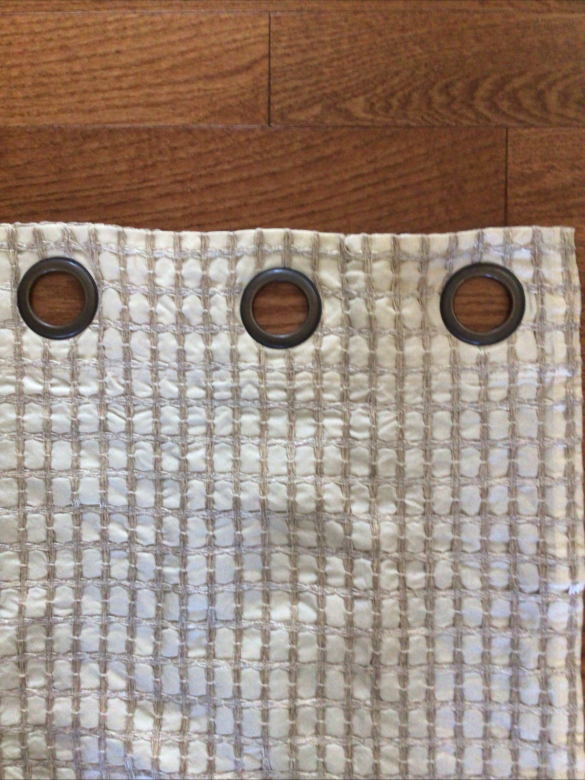 Pier 1 Jute Waffle Panel Set Textured Lined Window Curtain Panels 82 x 48