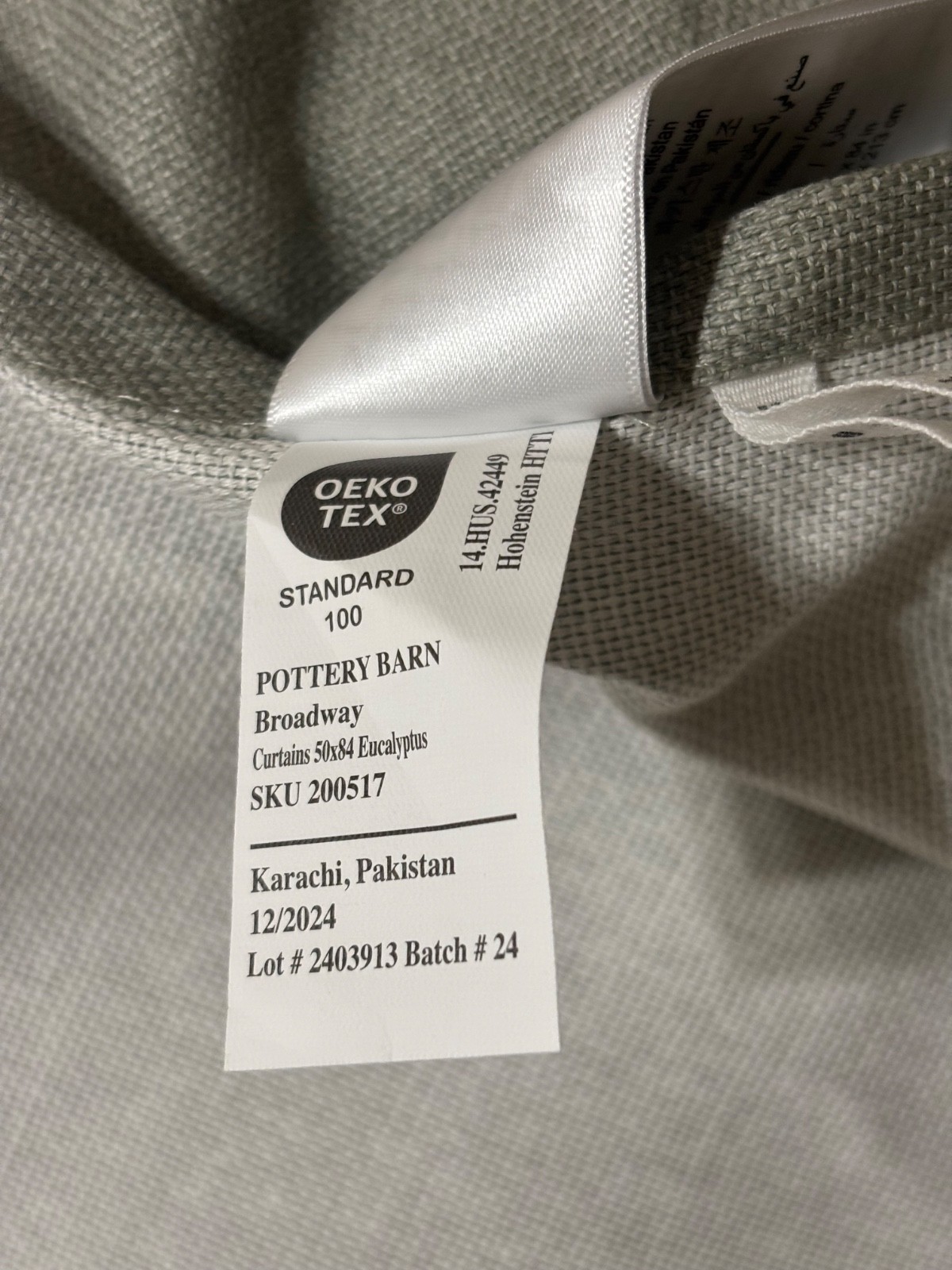 Pottery Barn Broadway Unlined Curtains Drapes 50”x84” Set/2 Eucalyptus -READ