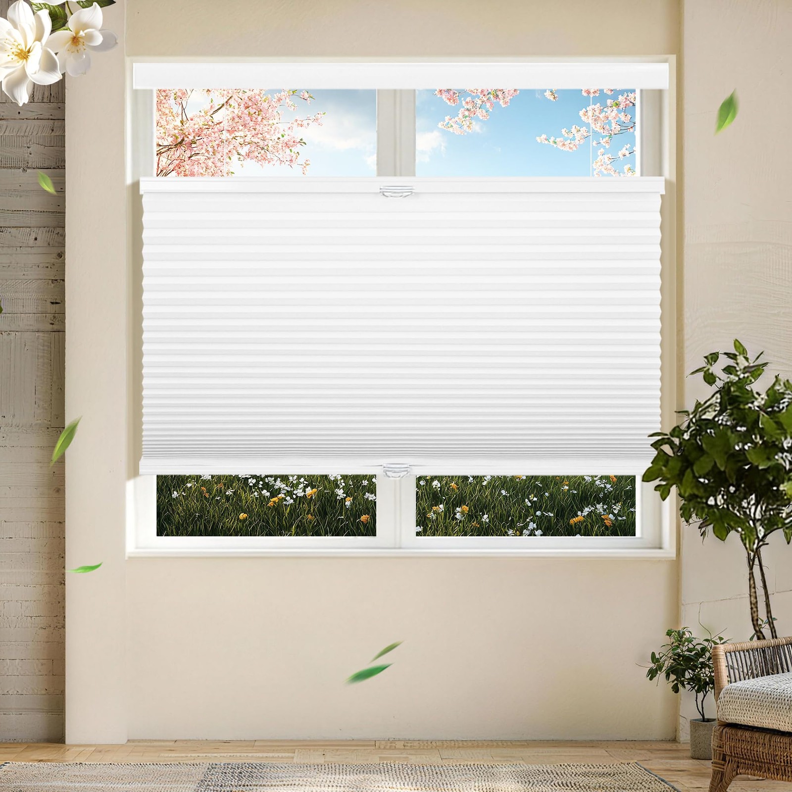 Top Down Bottom Up Cellular Shades,Blackout Blinds Noise Reduction,Cordless C…