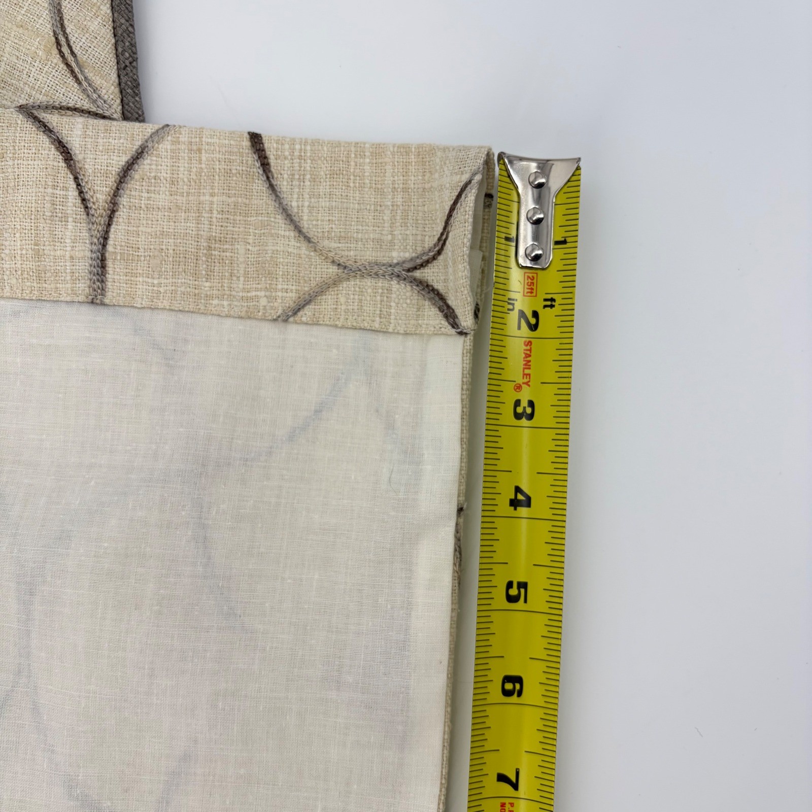 Window Valance 38×16 Geometric Ogee Neutral Modern Decor Tailored