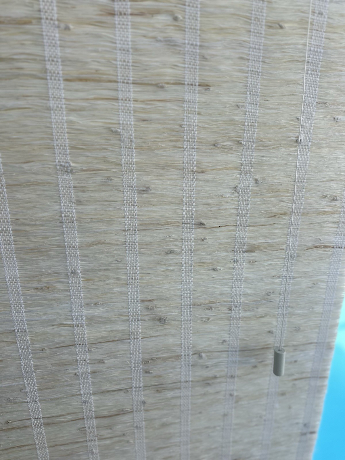 Custom Natural Woven Grass Roman Shade – 21.5” x 70” (Lot Of 2)