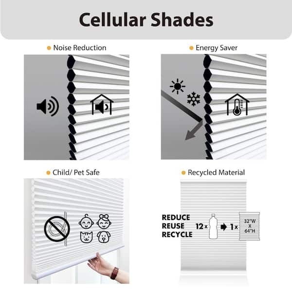 Perfect Lift Ivory Cordless Light Filtering Top Down Bottom Up Cellular Shade