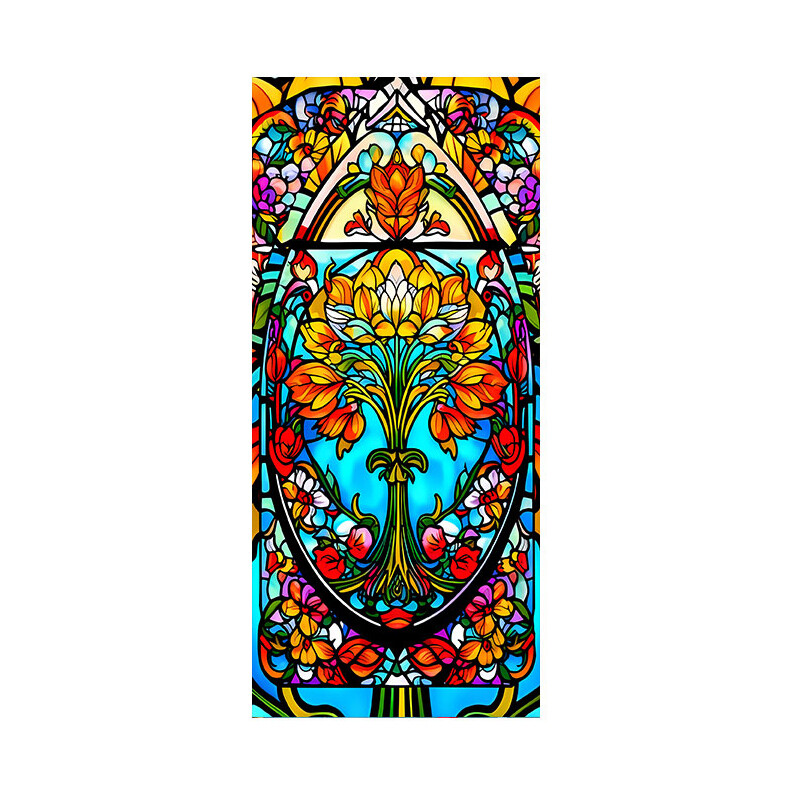 40*100/45*120cm Colorful Stained Glass Film Modern Art European Decor Privacy