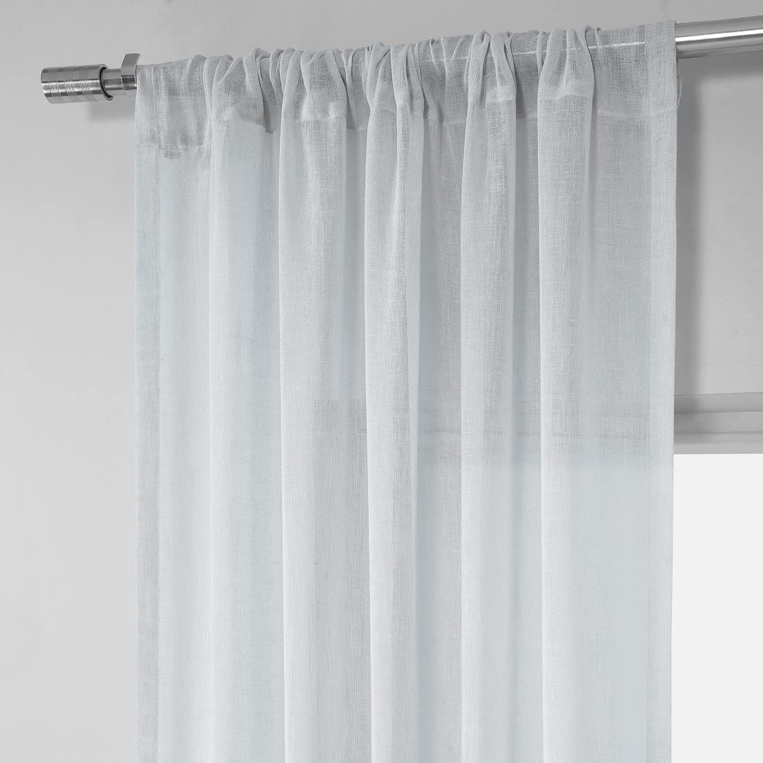 Solid Sheer Curtains for Living Room Linen Texture 50 X 96 (1 Panel), SHCH-SS071