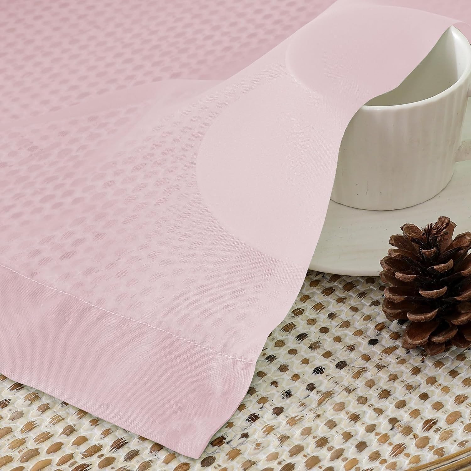 OVZME Blush Pink Sheer Curtains 84 Inches Long 42″W x 84″L (Pack of 2),