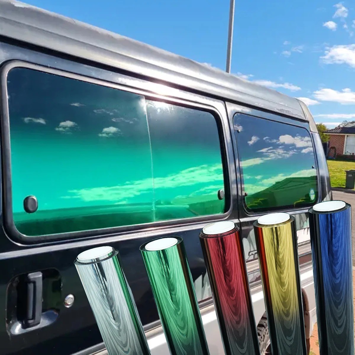 Car Window Tint Film 2-Color Gradients Film Windshield Sun Shade Heat & UV Block