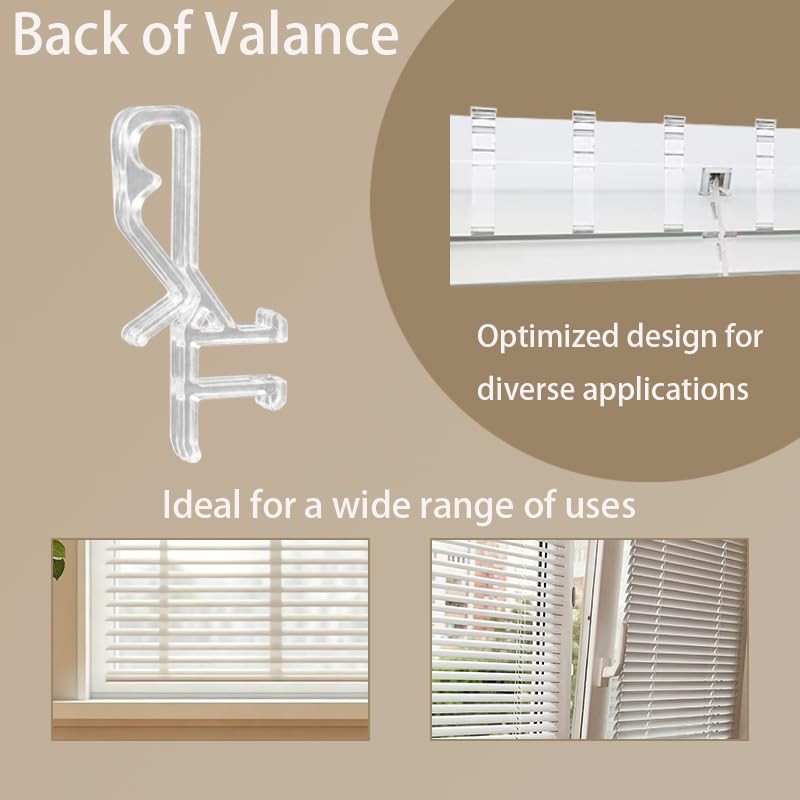 12 PCS Hidden Valance Clips for Window Blinds, 1-7/8 inch Clear ‎clear