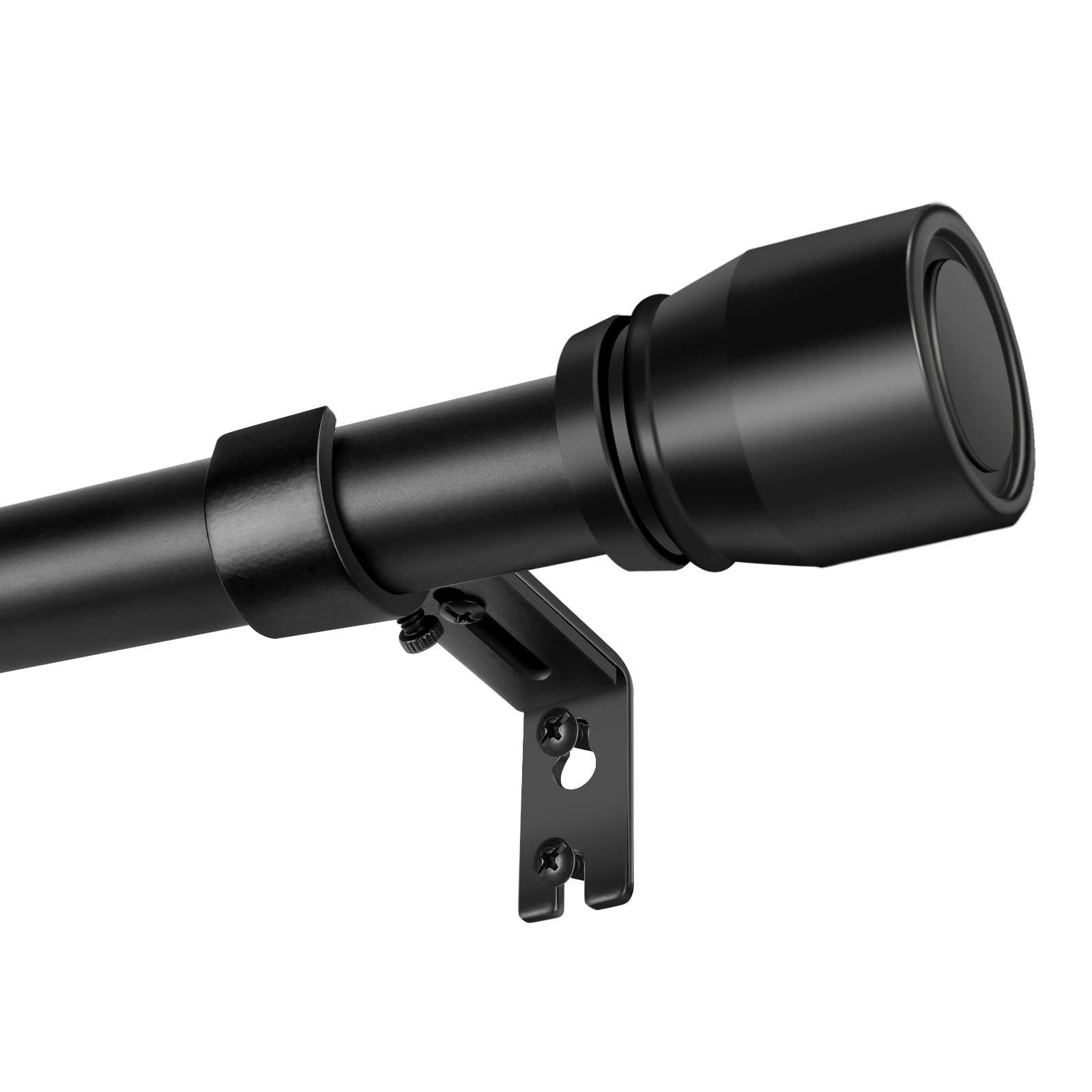1 Inch Diameter Curtain Rod 30170 Inch Adjustable Matte Black Metal 1 Pack