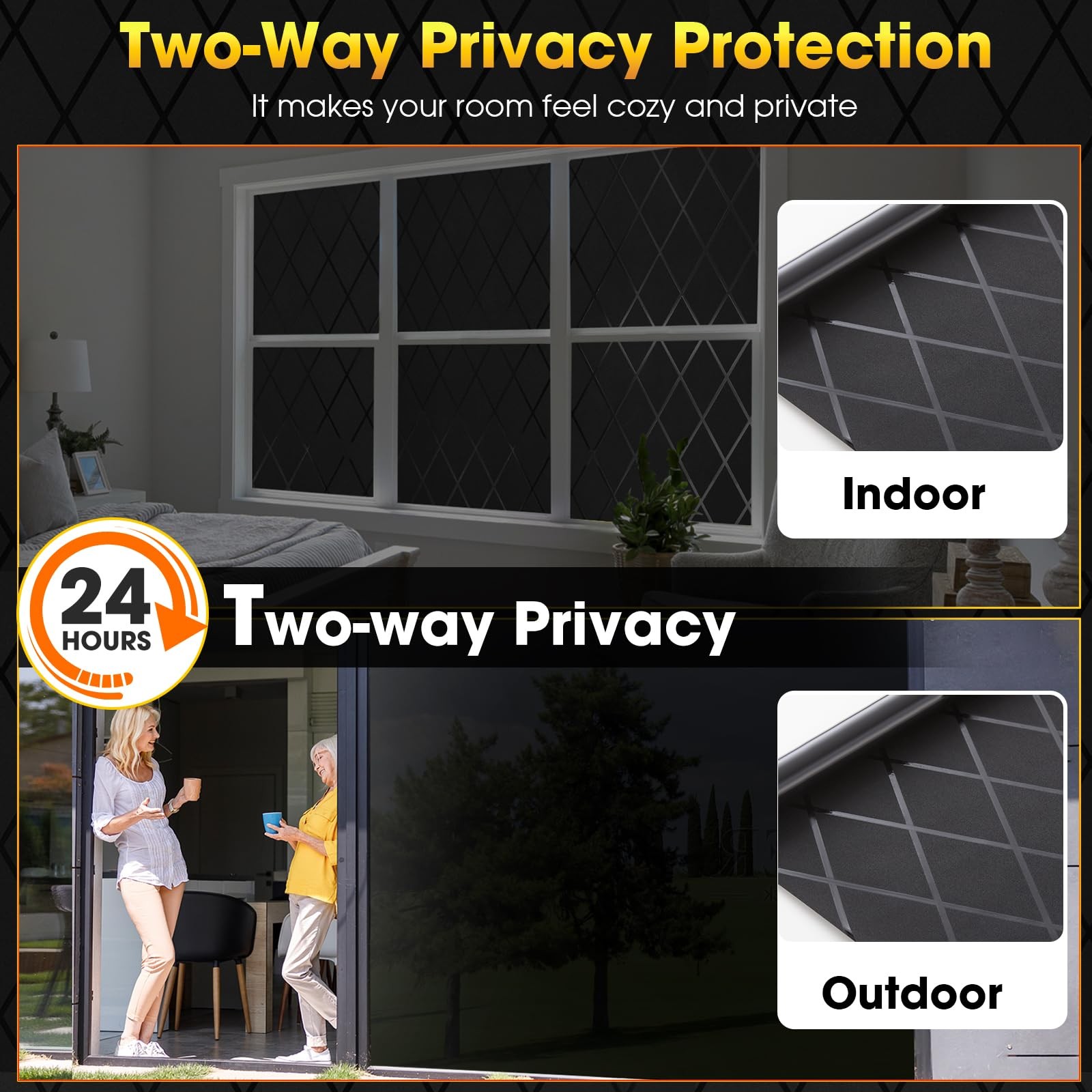 bofeifs Blackout Window Film, UV Blocking 17.5 x 78.7 inch,