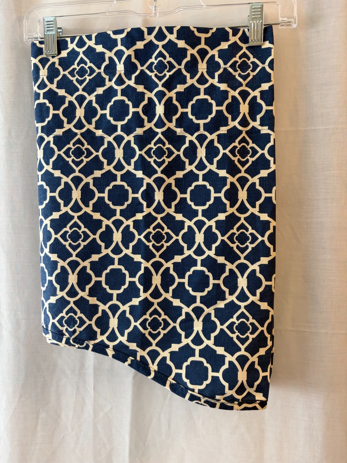 1 Waverly Valance Indigo Blue White Wave Lattice 50 x 18.4 in. Home Classic