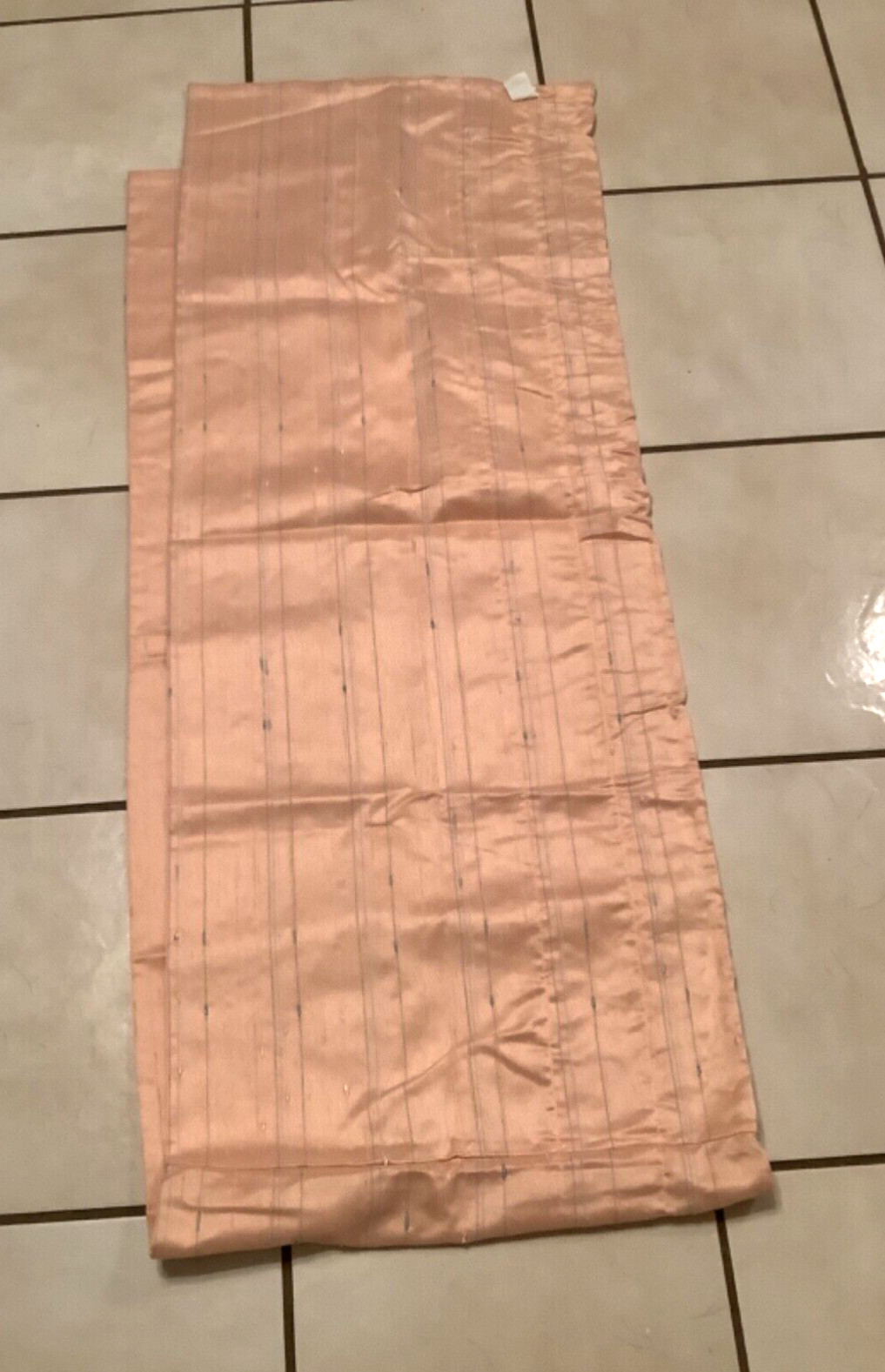 2 Modern Valances Window Treatments Rod Pocket JcPenney Peach/Teal 17.5” x 90”