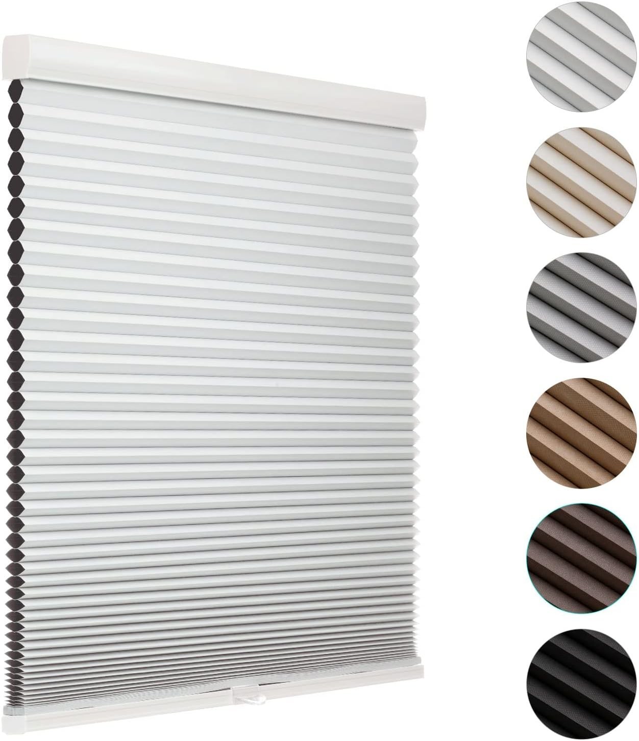 Cordless Blackout Cellular Shades for Windows, Honeycomb Window Shades with T…