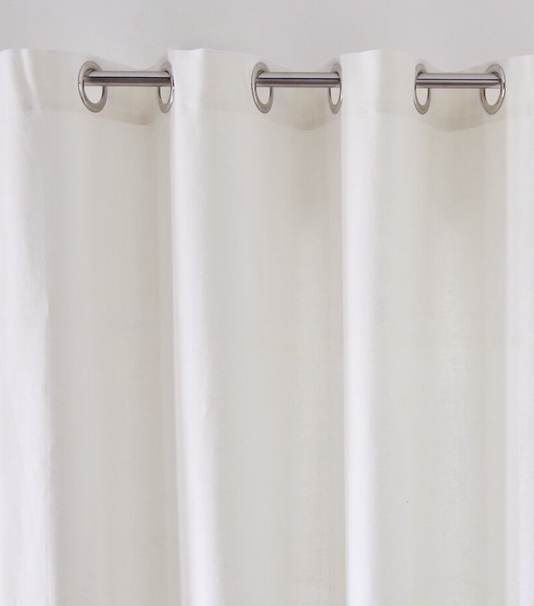 IKEA MERETE Curtain Drapes 57×84″ White/ivory 1 Pair Denim Grommets Cotton