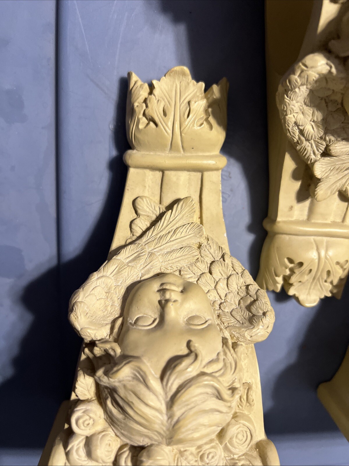 Cherub 4 Drapery Curtain Rods Wall Sconce Resin Swag Holder