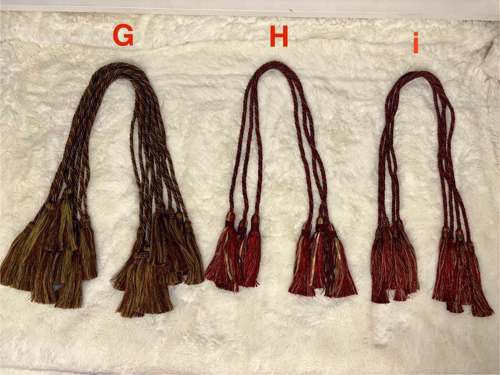 Rope Curtain Drapery Tassel Tiebacks Hold Backs Different Styles & Colors NEW