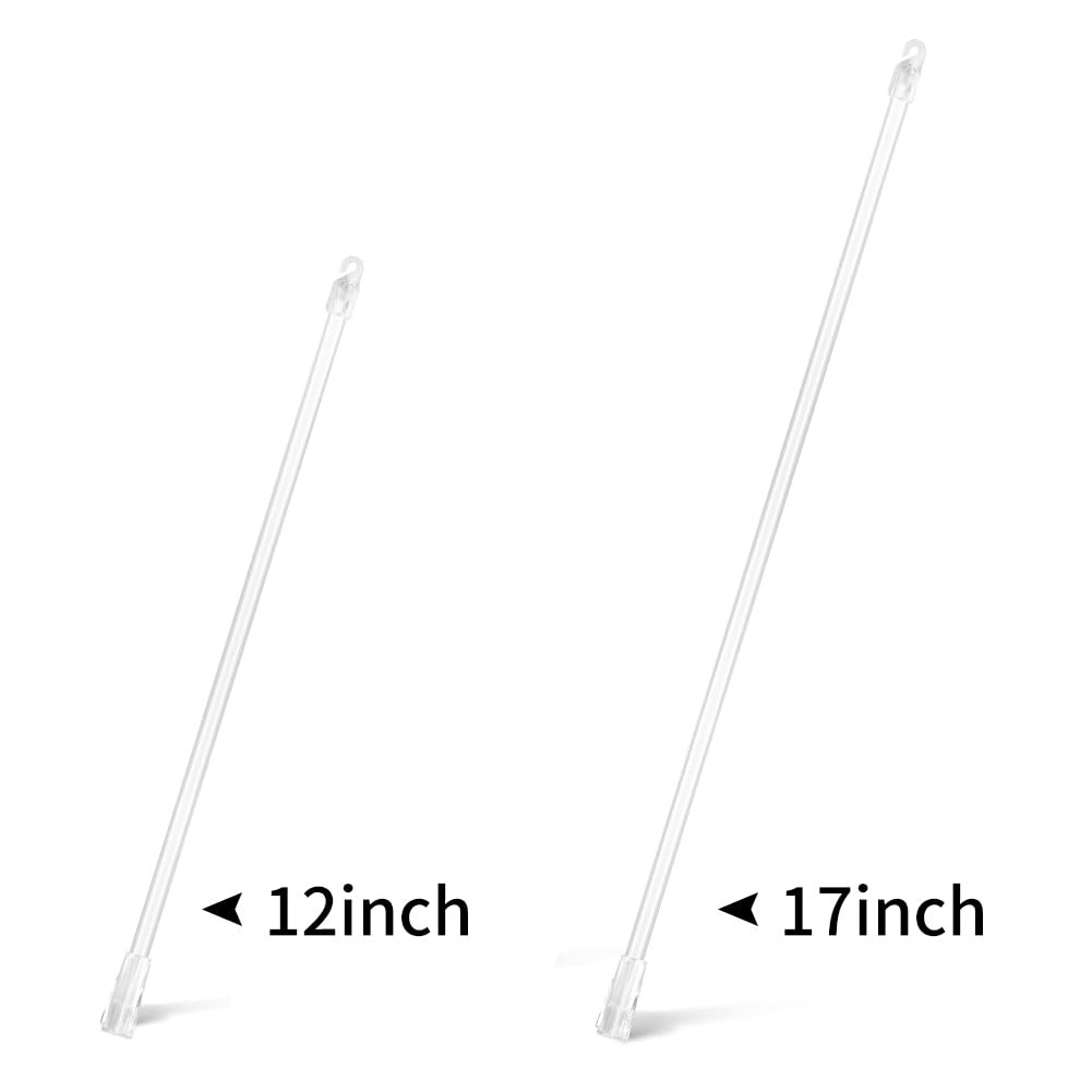 2 Pcs 17 Inch Vertical Blinds Wands Tilt Replacement with Hook and Grip
