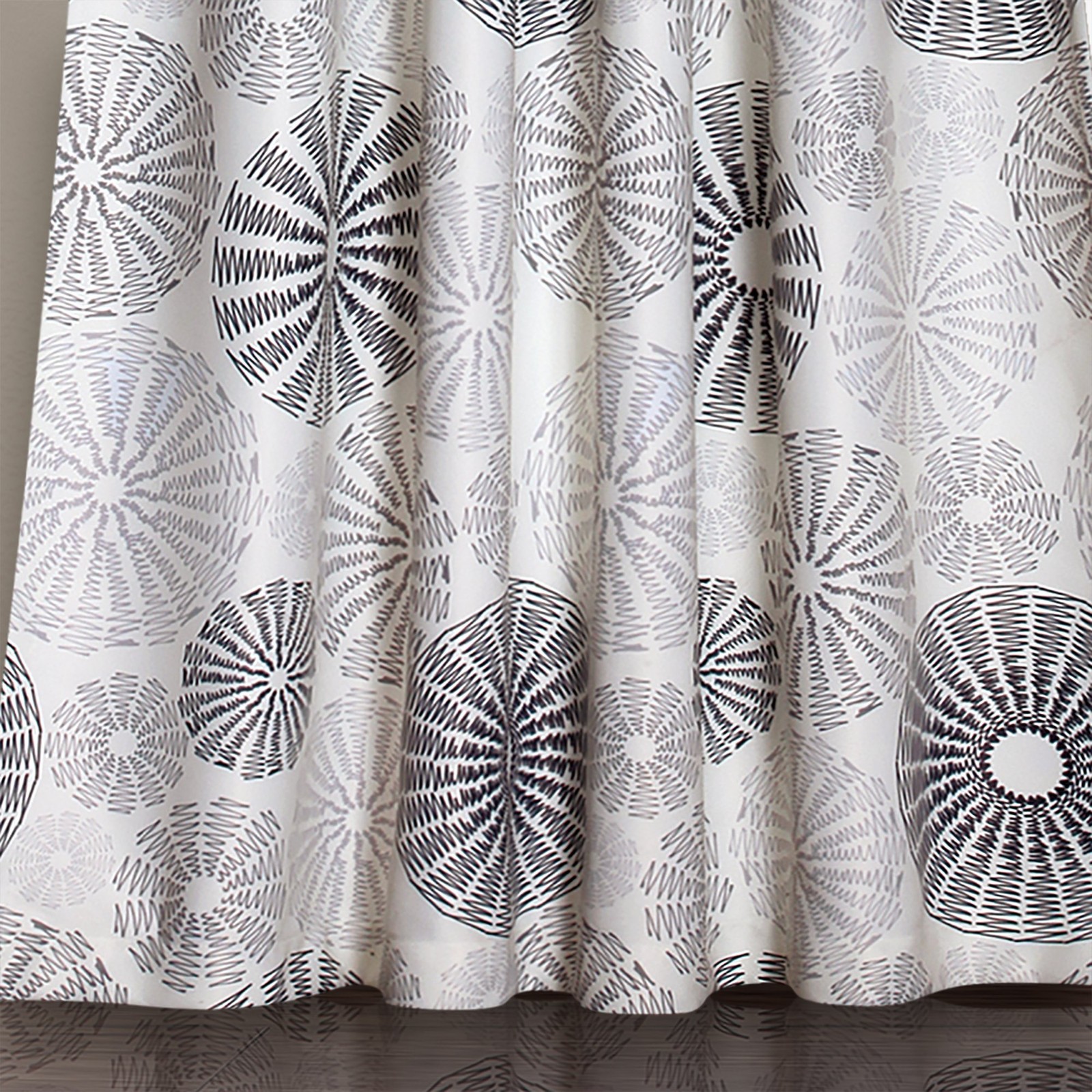 Lush Decor Multi Circles Curtain Panel Pair 84×52 Charcoal