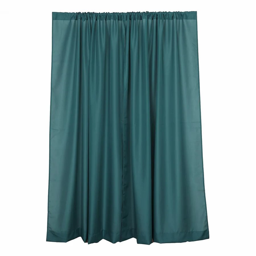 TEAL 2 Drapery Panels 8 ft Polyester Backdrop CURTAINS Rod Pockets Party Events
