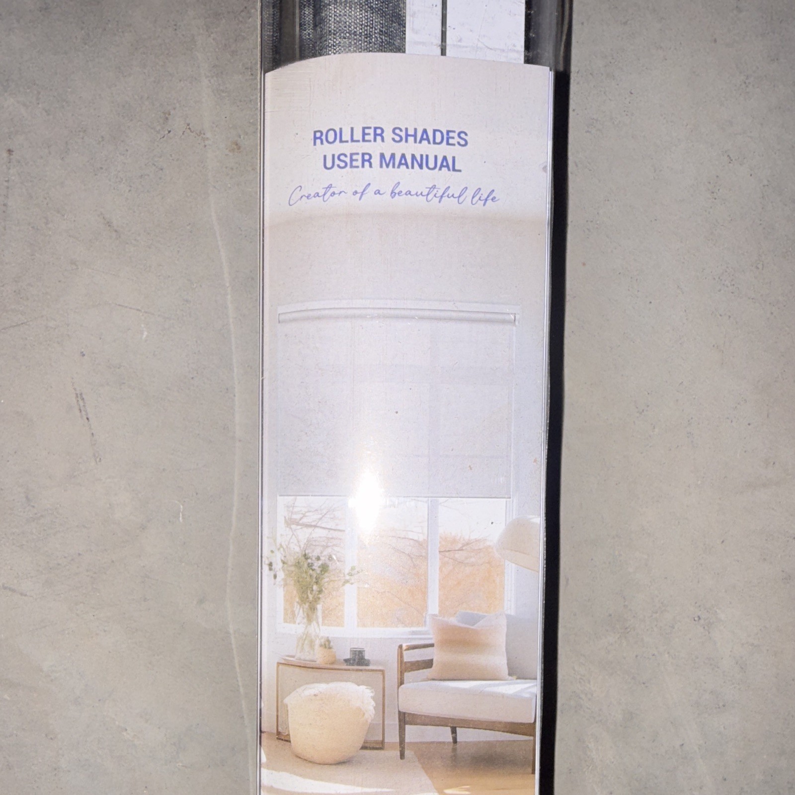 Gray Roller Shade 30 x 72 Light Filtering Fabric Cordless Wall Mount Modern