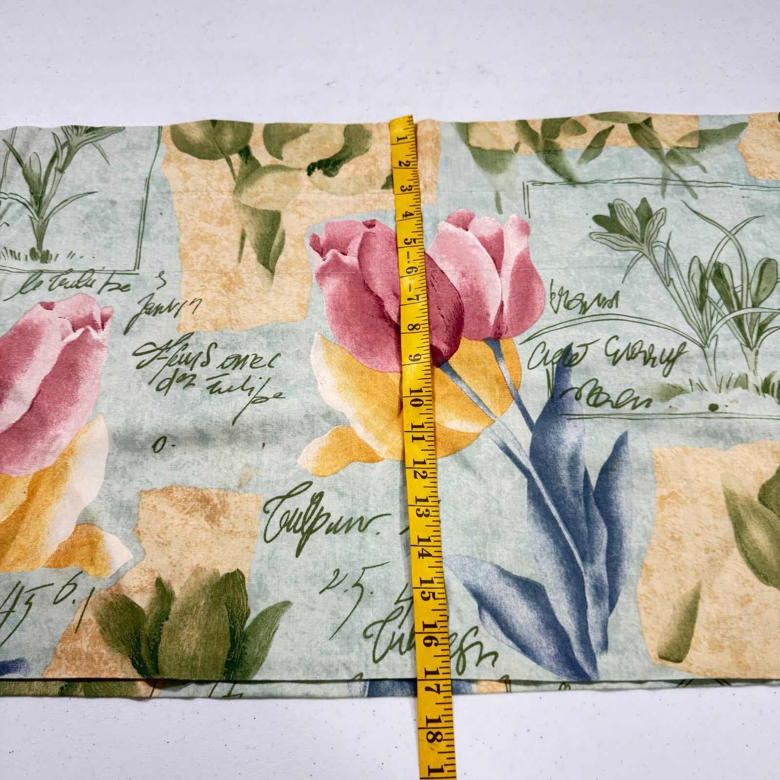 vintage croscill valance curtain green floral plants blend 17×87 usa y2k 90s