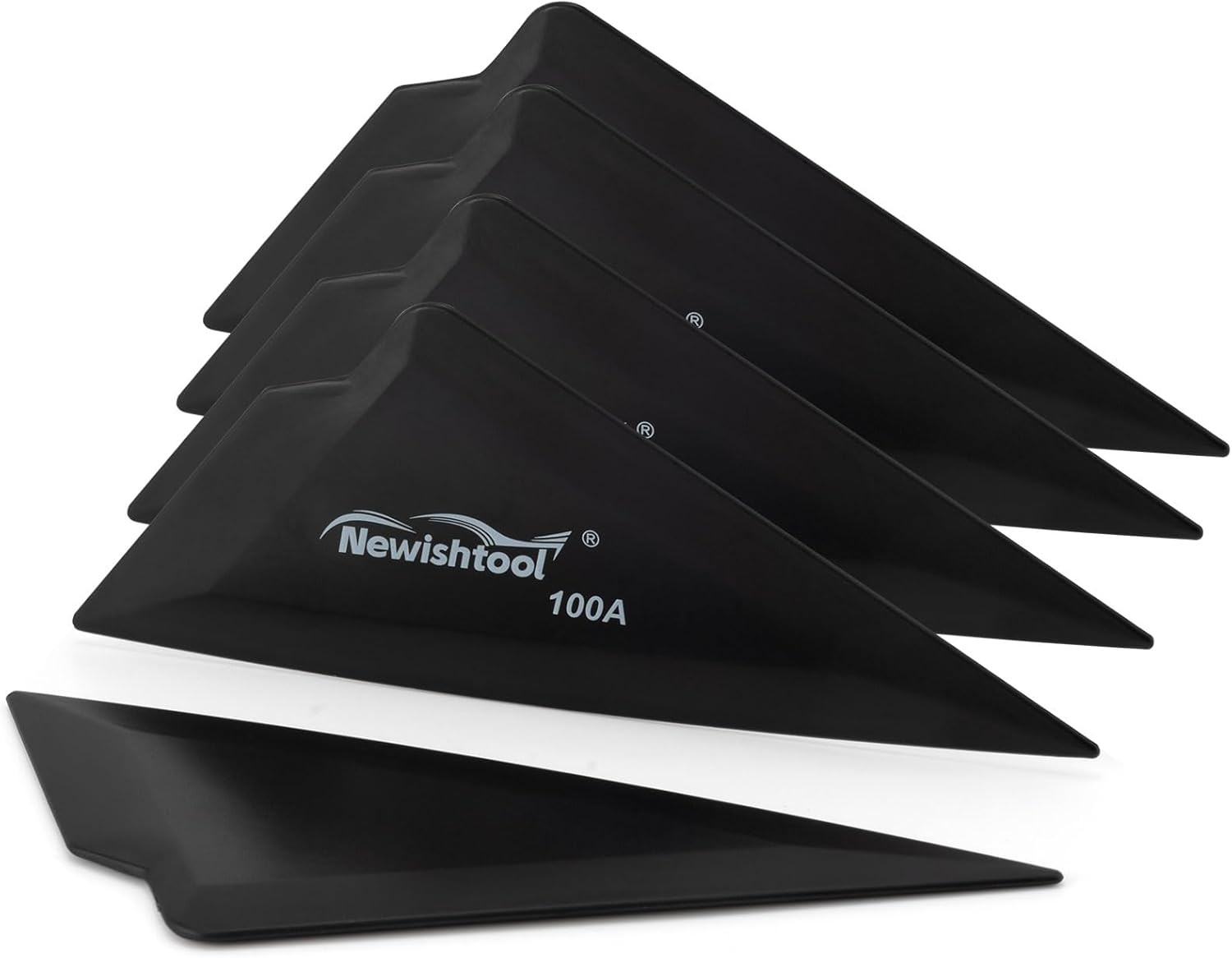 5-Pack Window Tint Tools Triangle Squeegee, 100A Hardness Black Corner Tool with