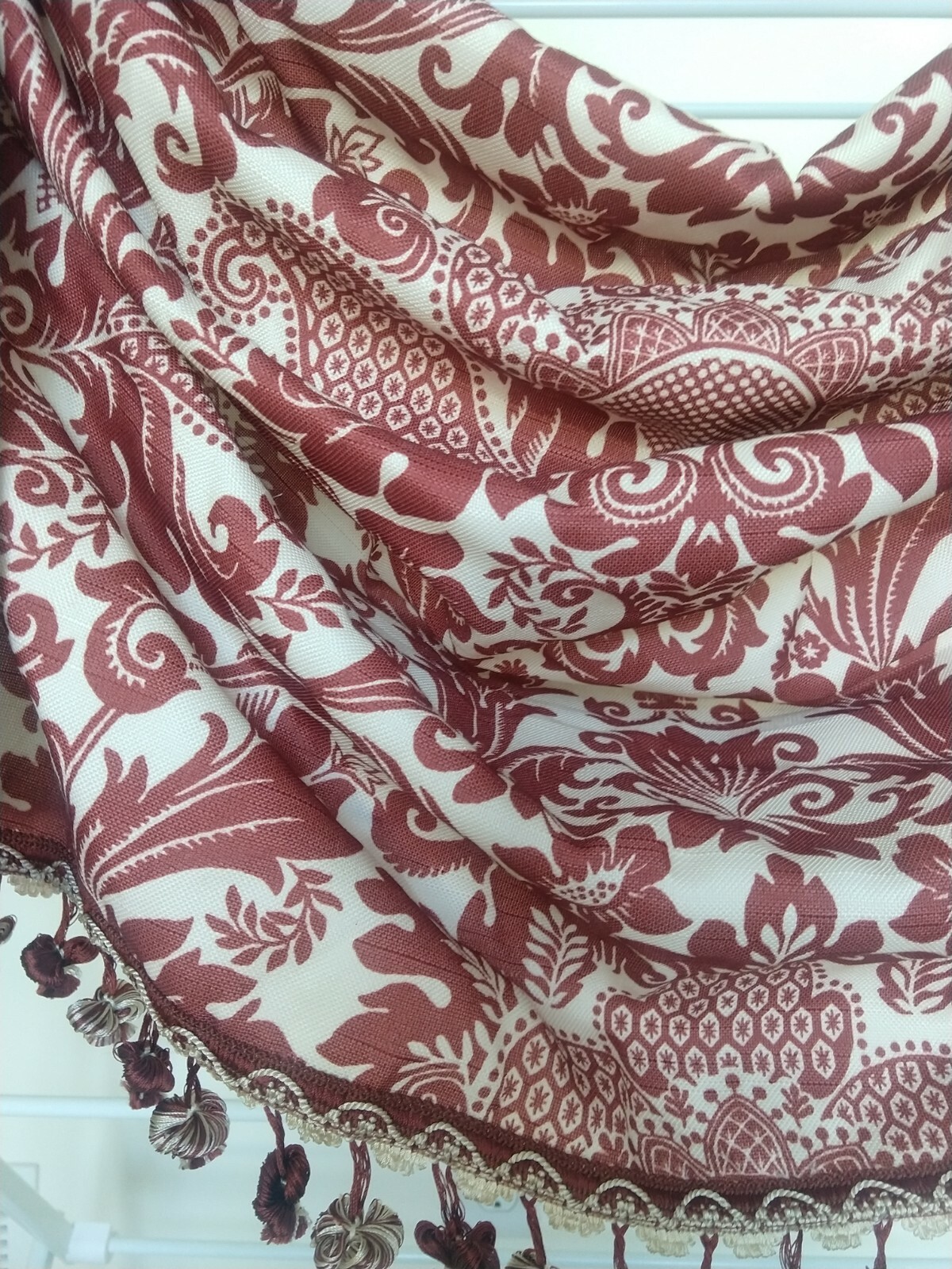Window Valance Swag JCPenney Reddish Brown and Cream New without Package