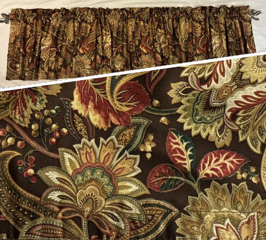 Stefania By Five Queens Court Window Valance 110Lx20”W ~Lovely~Homemade *Flaws*
