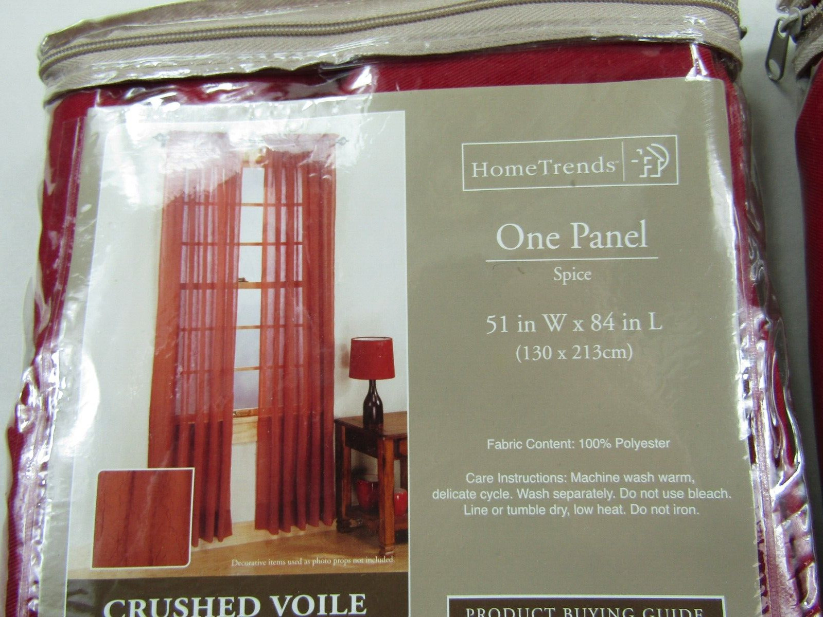 Home Trends Crushed Voile Curtain Panels Set Of 2 Spice 51 in W x 84 in L New