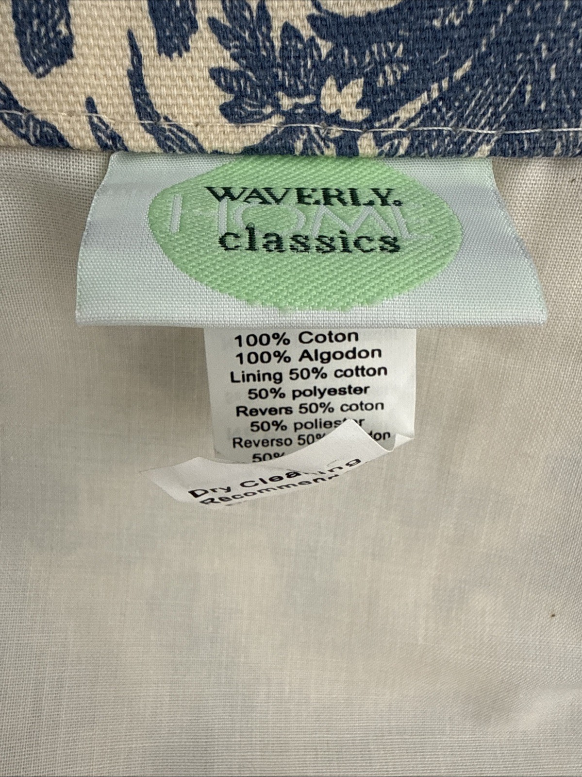 Waverly Country Life Toile Blue And Cream Scalloped Lined Window Valance