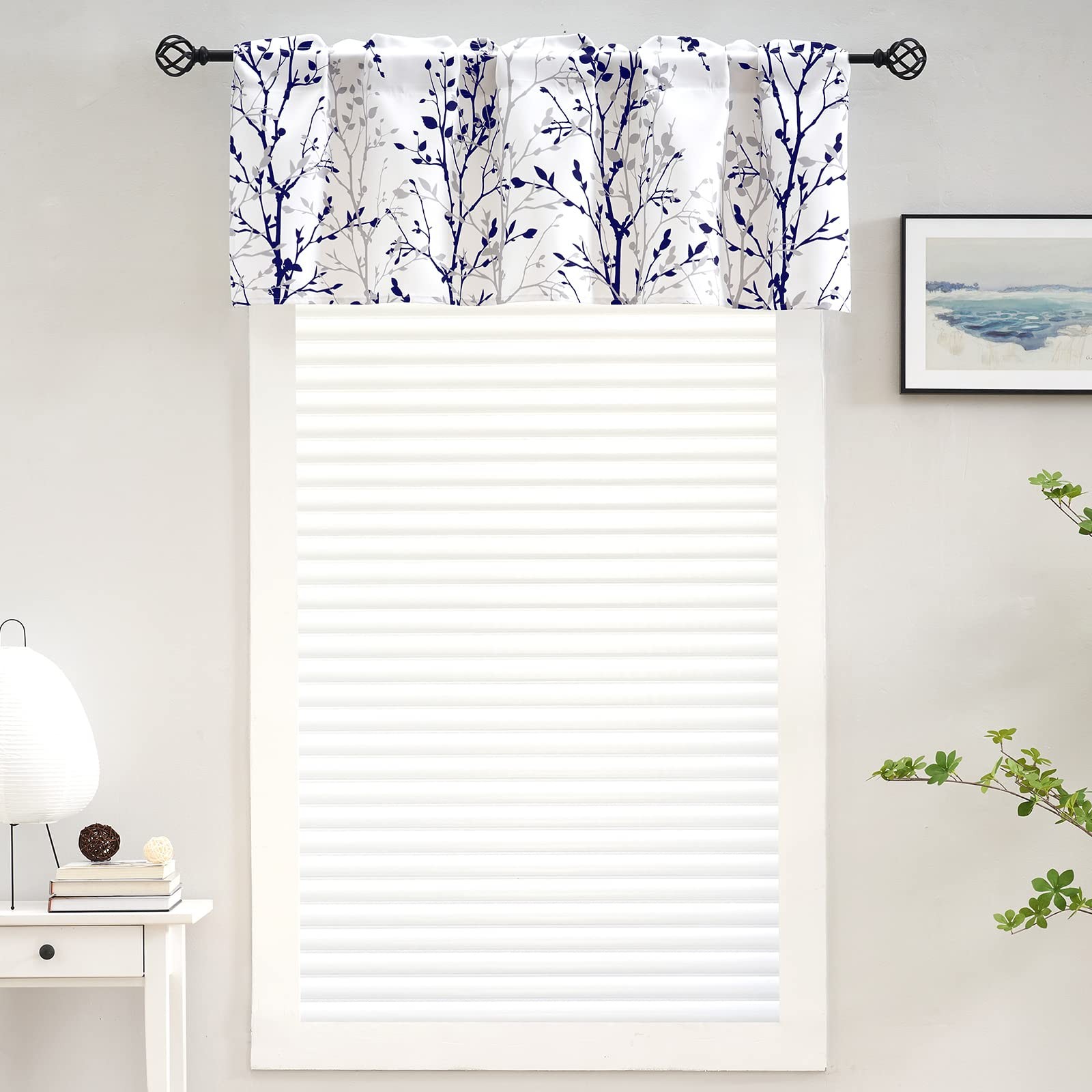 Luvyohmee Tree Branch Printed Curtain Valance, 18 inches Long Window Treatment