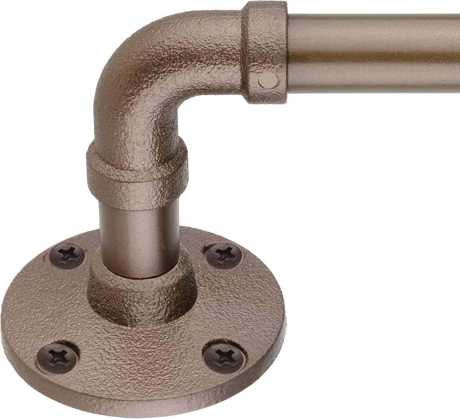 5/8″ Pipe Wrap around Curtain Rod Set, 28 to 48 Inches, Dark Bronze