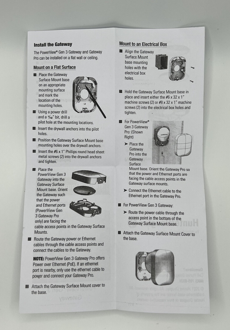 Hunter Douglas NEW Gen3 Gateway Gen2 Hub Surface Mount—PowerView Holder ONLY