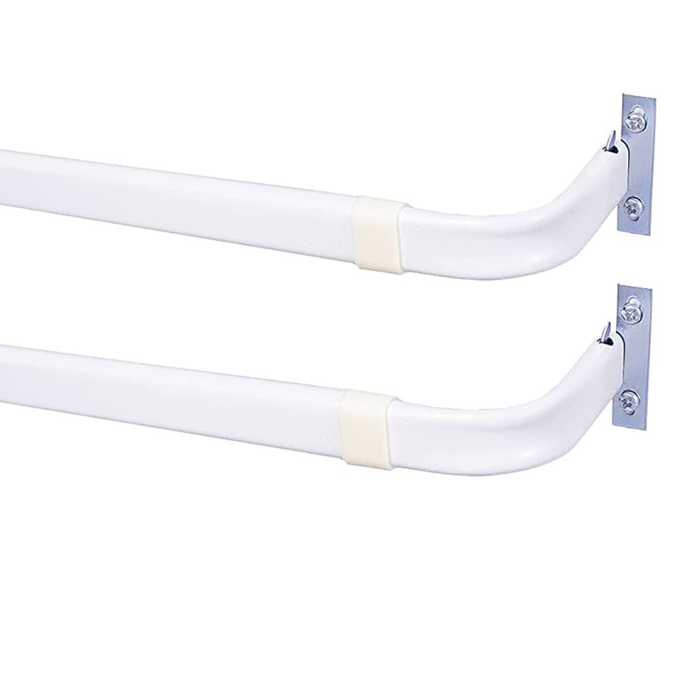 Heavy Duty Single Rod,Lock Seam Curtain Rod 28 to 48-Inch Adjustable Width,2PCS