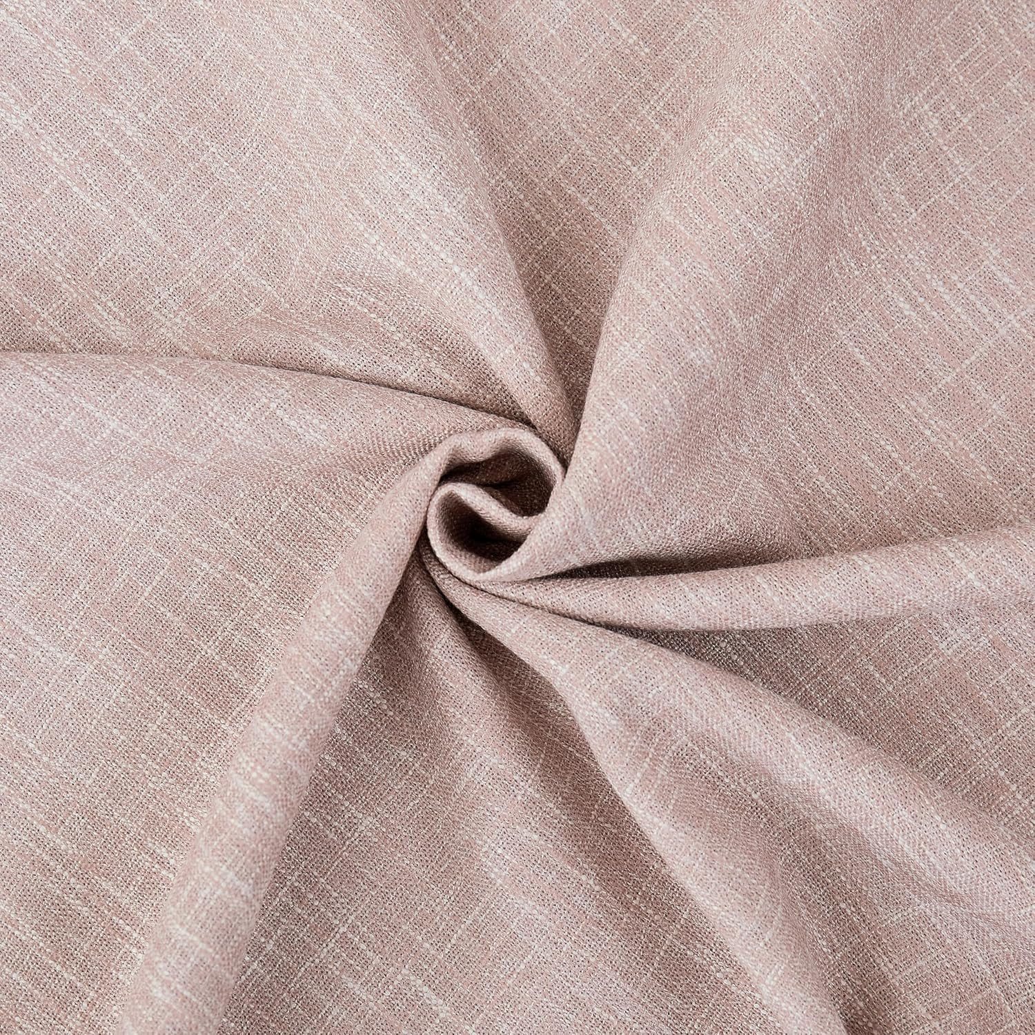 Central Park Pink Solid Blackout Curtain Heavy Linen Texture Window Treatment Pa