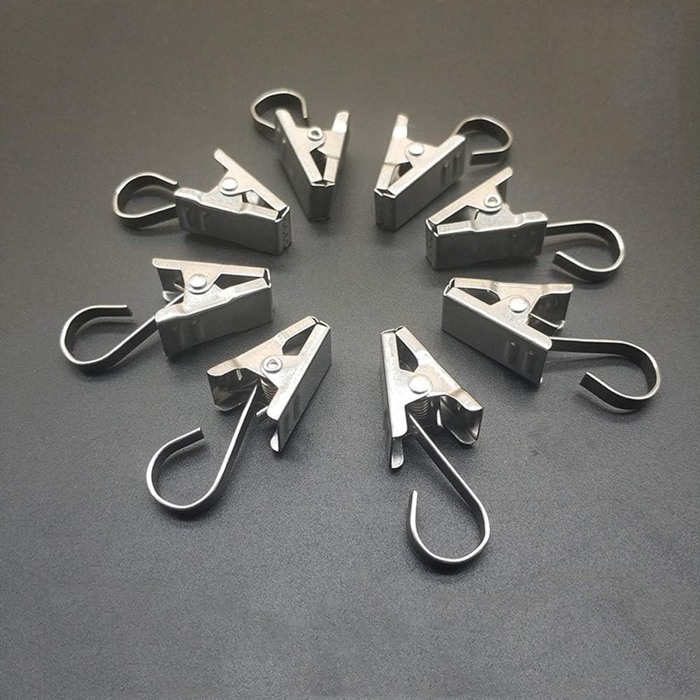 Multi-Purpose Heavy Duty Curtain Clips – 100 Pack Stainless Steel Hanging Hooks