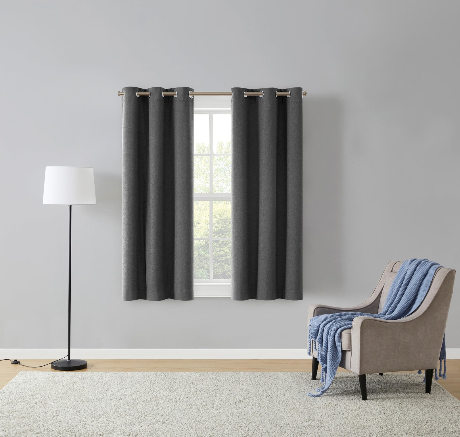 Corte Solid Blackout Curtains Set of 2 84 Inch Long Blackout Curtains