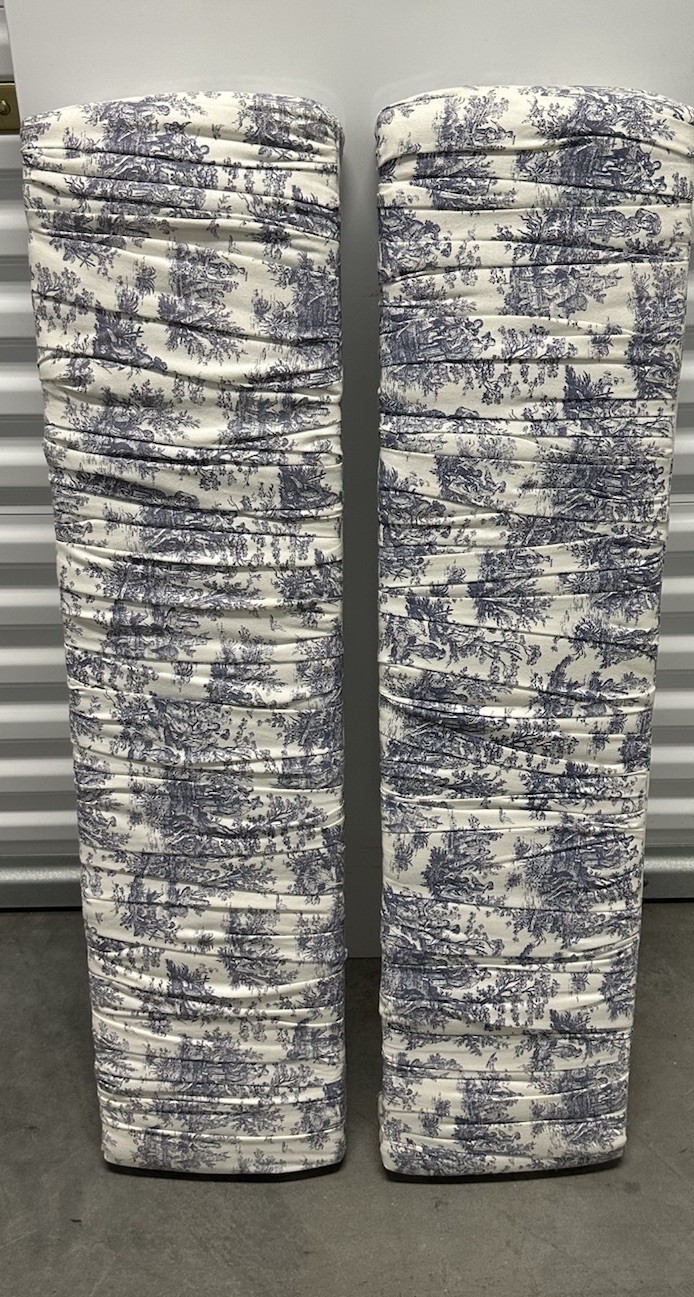 2 Custom Window Treatment Valance Cornices Blue Periwinkle Toile French Country
