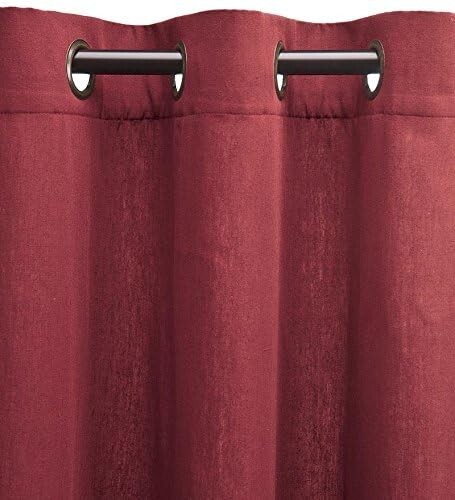 Plow & Hearth Pair Madison Double Blackout Grommet Tab Panels 40″Wx84″L Ruby Red