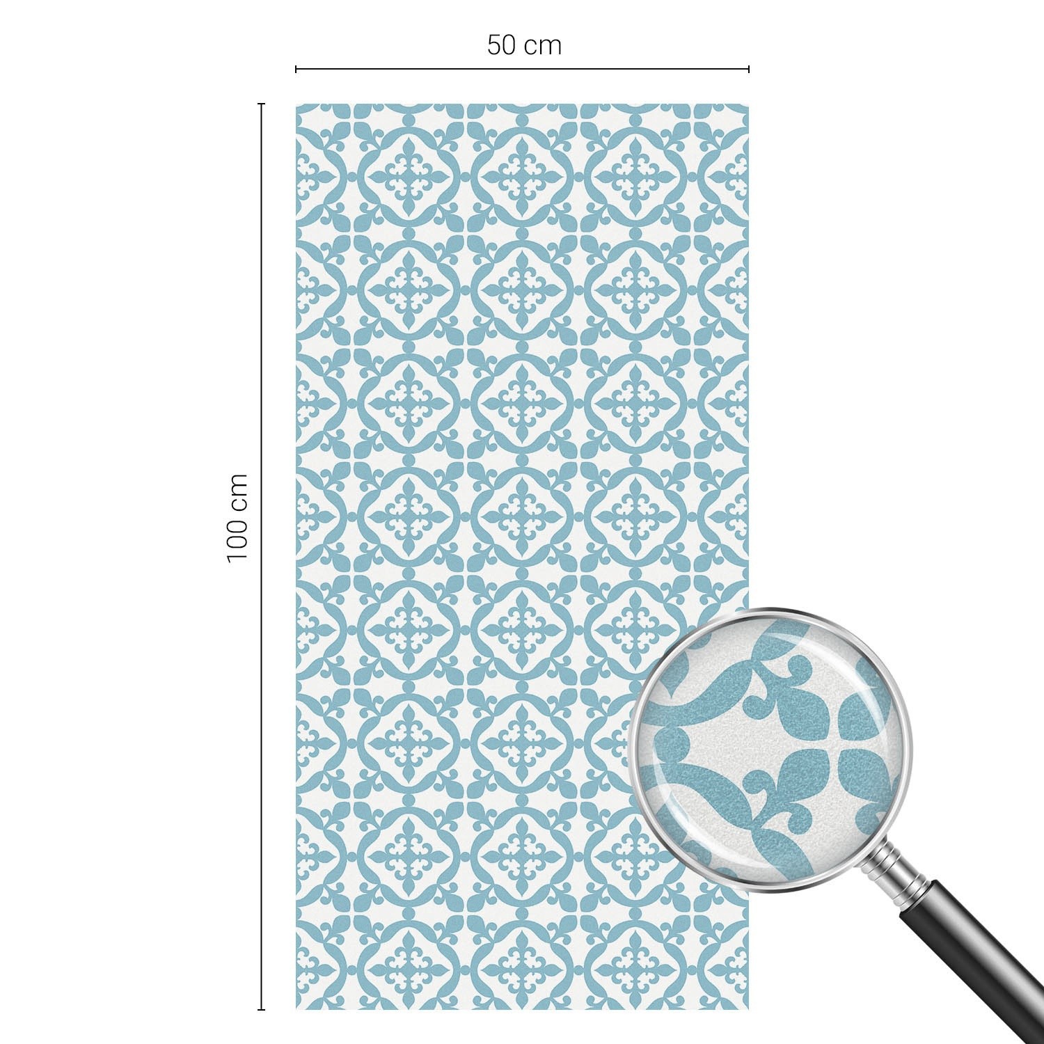 Privacy Window Film for Windows and Glass Doors Blue Ornaments Geometry