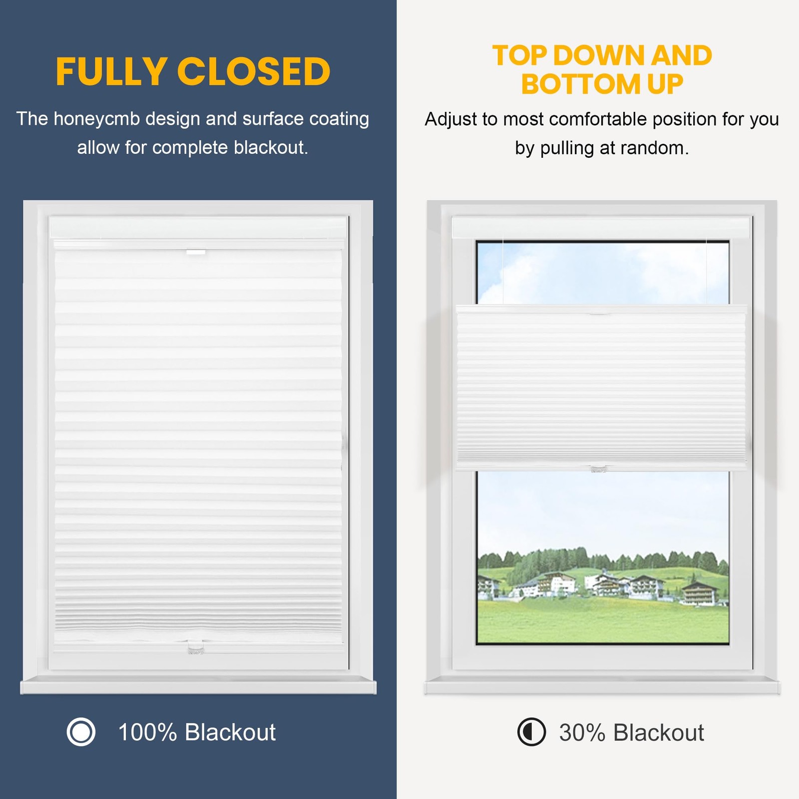 Sunfree Top Down Bottom Up Cellular Blindscellular Shades Blackout Honeycomb